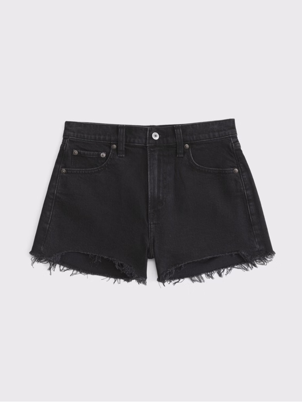 Abercrombie The Mom Short High Rise Black Denim, Size 23